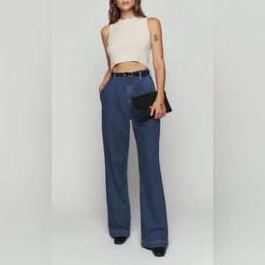 Reformation Montauk Pleated High Rise Jeans